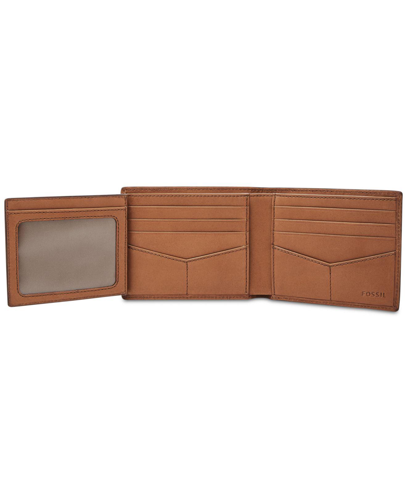Fossil Men's Axel Leather Bifold Wallet in Brown for Men | Lyst