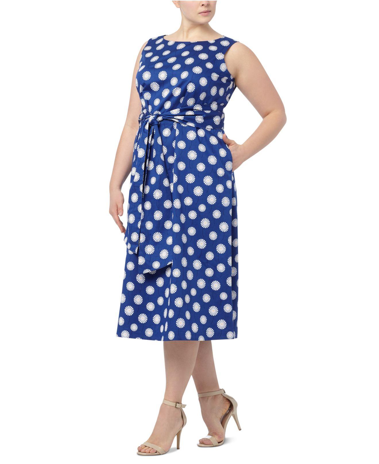 anne klein dot print midi dress