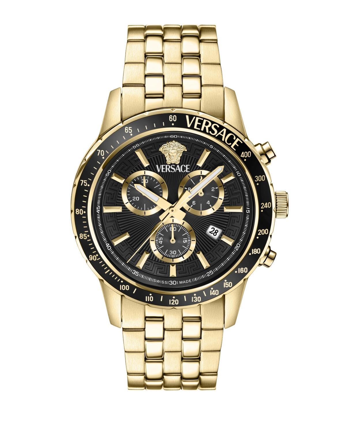 Versace Sport Chrono Ip Yellow Gold Stainless Steel Bracelet Watch