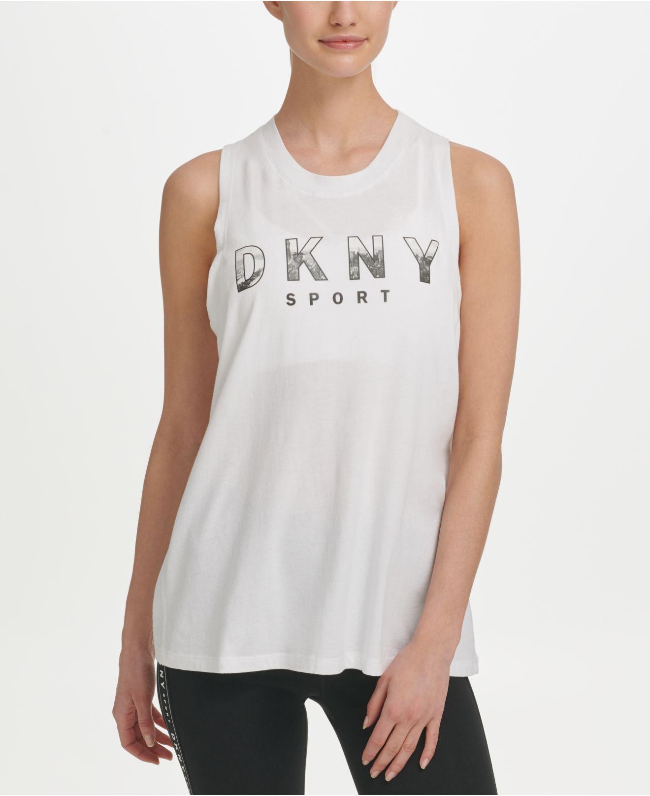 DKNY Sport Printedlogo Tank Top in White Lyst