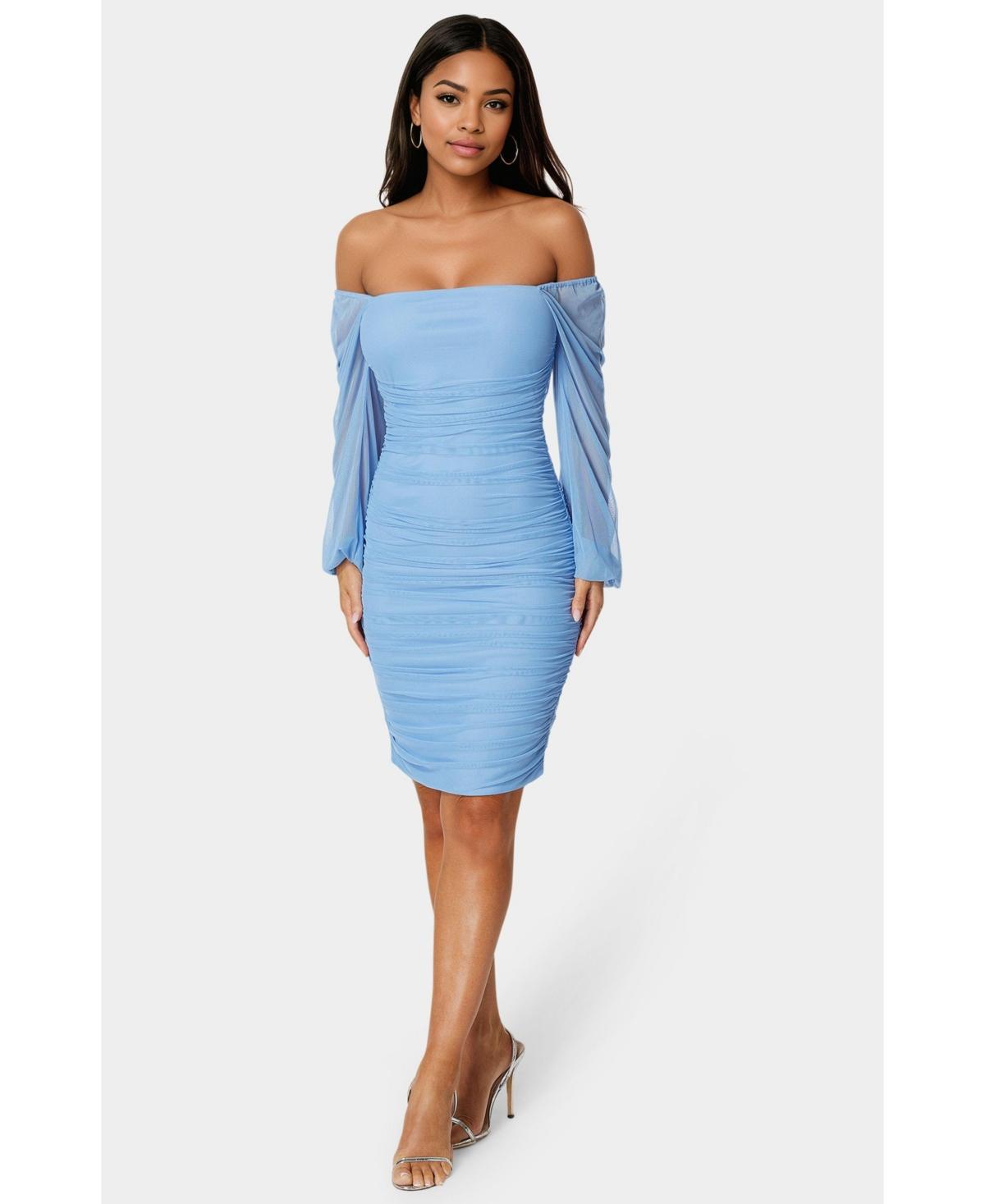 Smock Dress Bebe Off The Shoulder Bell Sleeve Dress Bebe Off The Shoulder Dresses  For Women