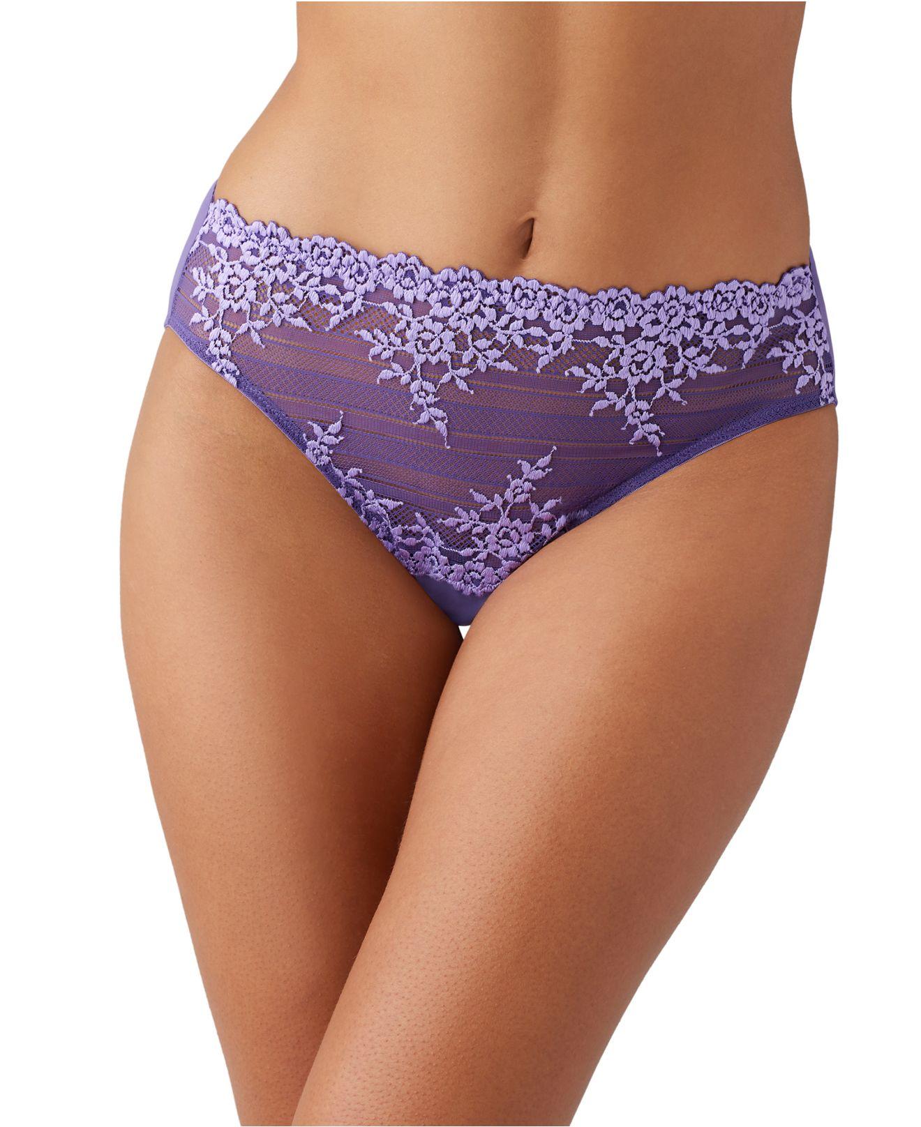 Wacoal ® Embrace Lace Hi Cut Embroidered Brief Underwear Lingerie 841191 in  Purple
