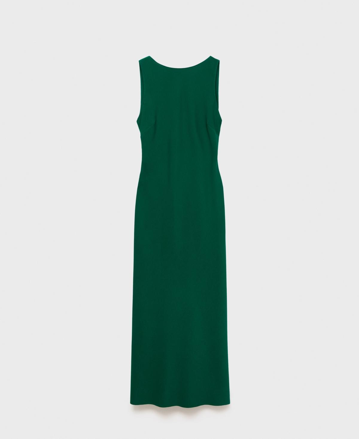 Mango Open Back Midi-dress in Green | Lyst