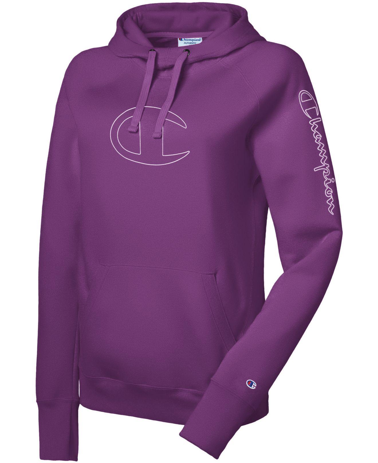 Champion Logo Hoodie in Purple - Lyst