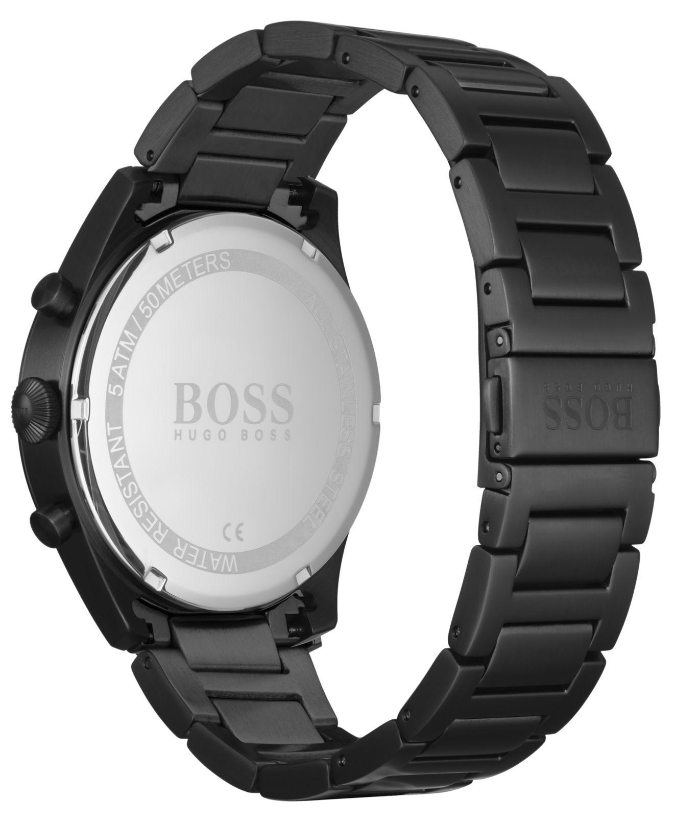 hugo boss black ion plated chronograph men's watch