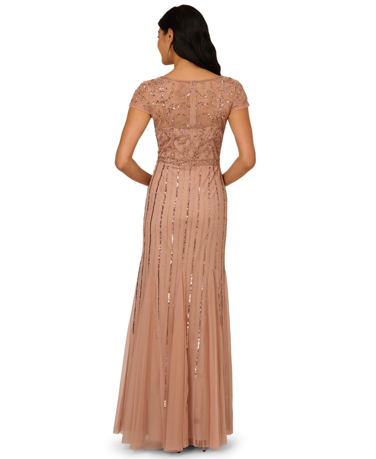 white and gold dress blue Adrianna Papell AP1E209204
