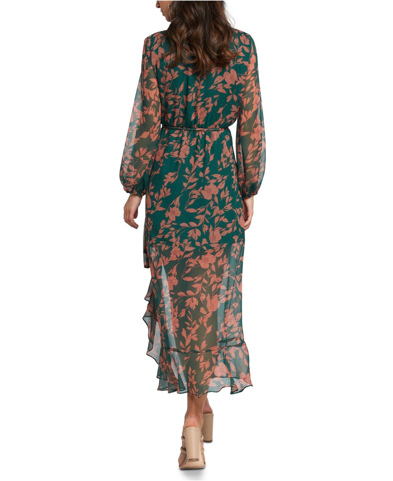 bardot green floral dress