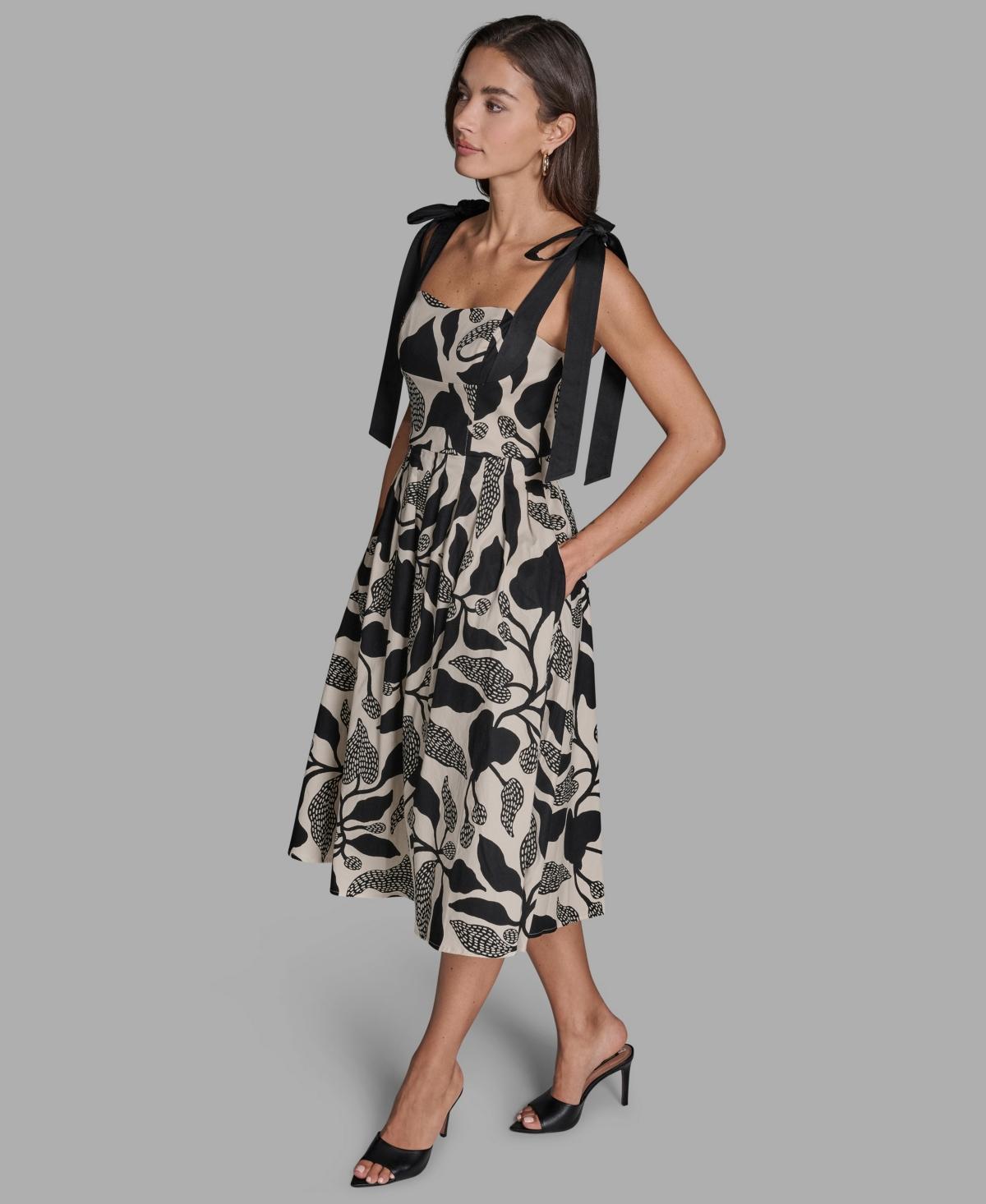 BCBGMAXAZRIA Bdbg Floral Hammered Satin Corset Fit & Flare Midi Dress in  White | Lyst