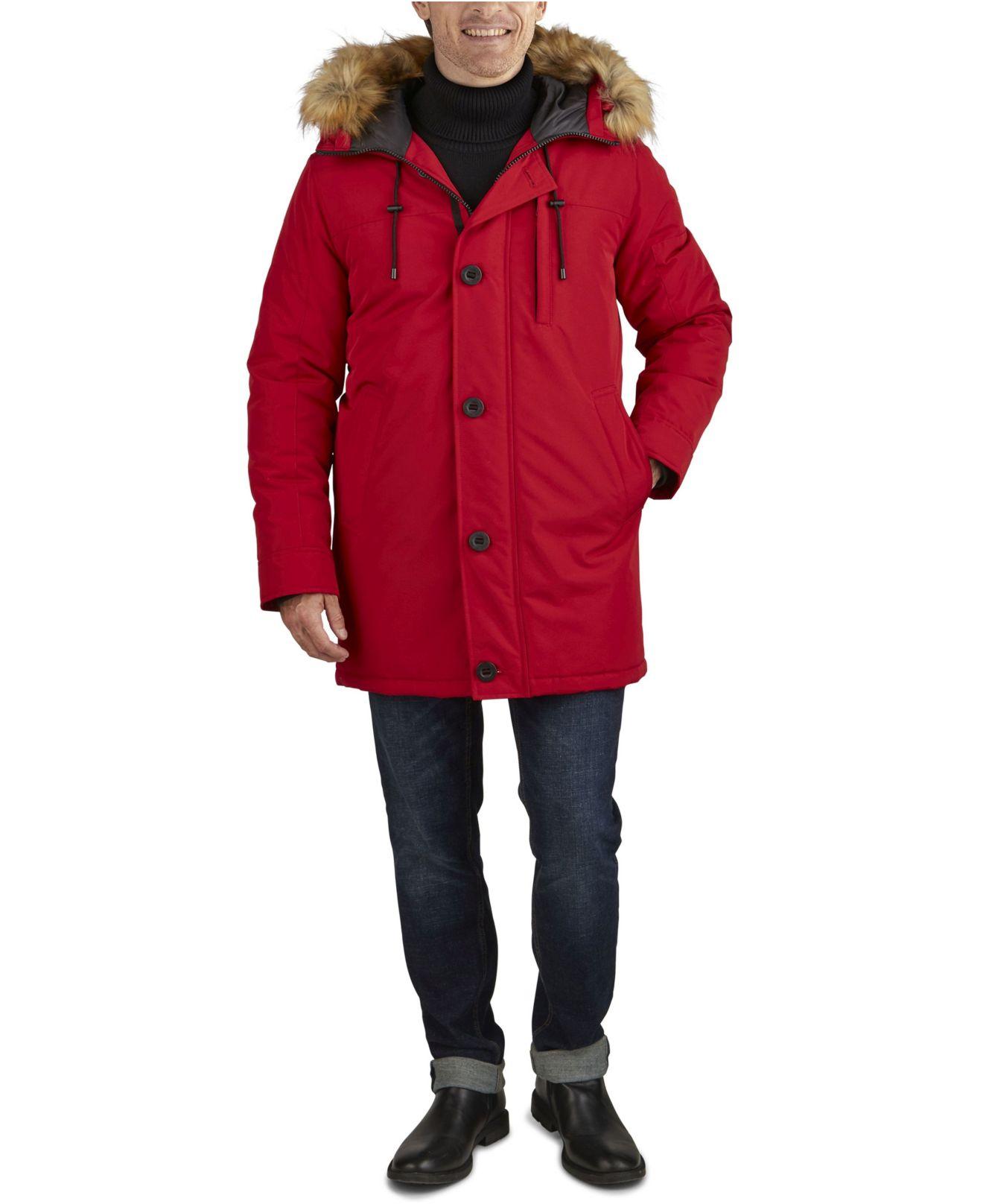 Guess Heavy Weight Parka Jacket in Red for Men - Lyst