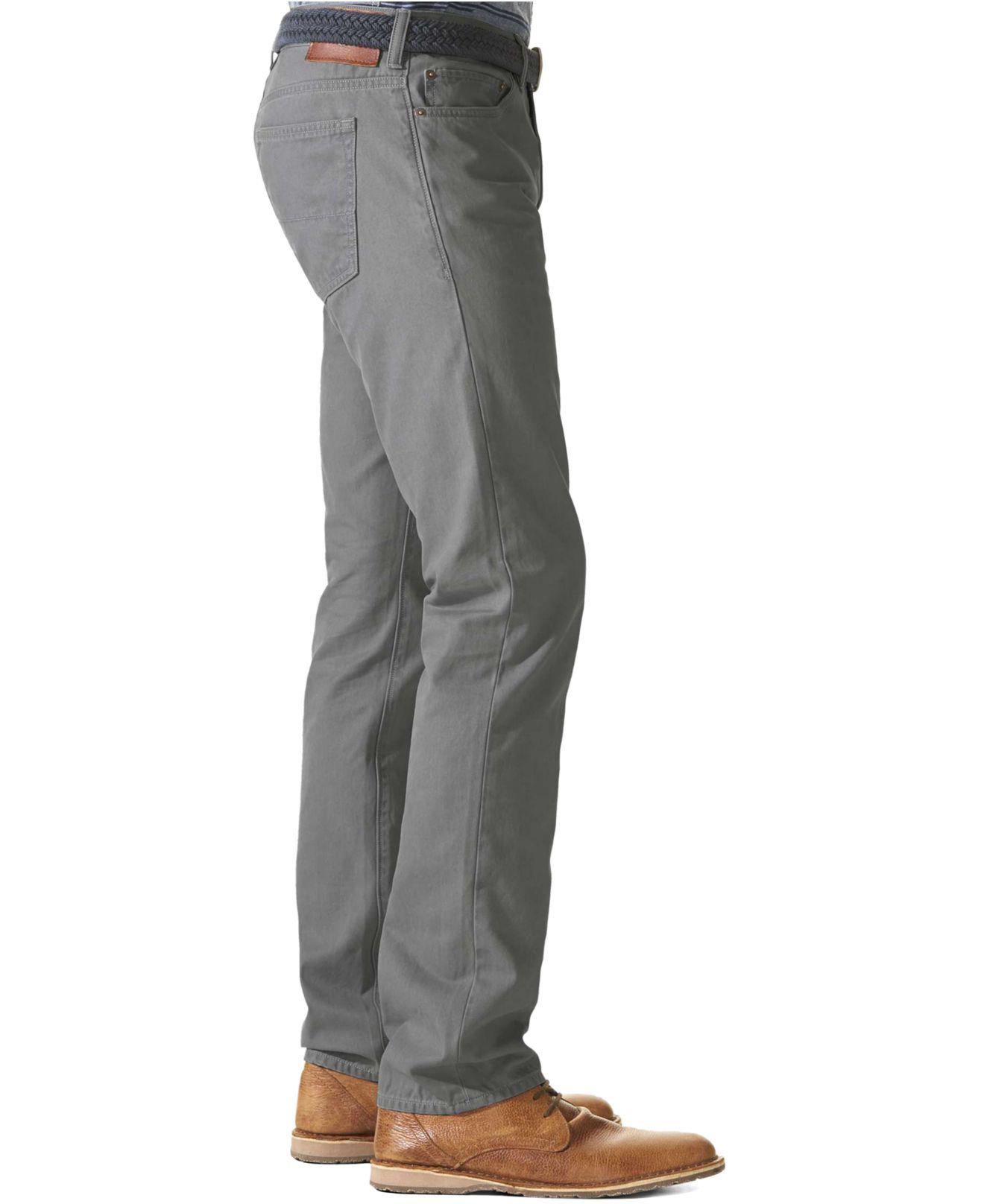 Dockers Denim Slim-fit Flat-front Jean Cut Khaki Pants in Gray for Men ...