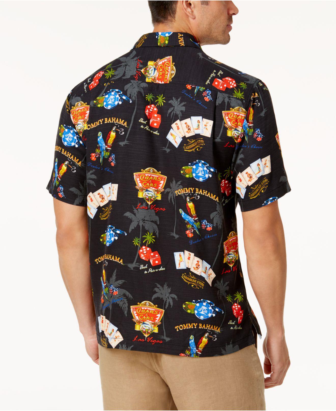 Tommy Bahama Men's Destination Vegas Graphic-print Silk Shirt in Black ...