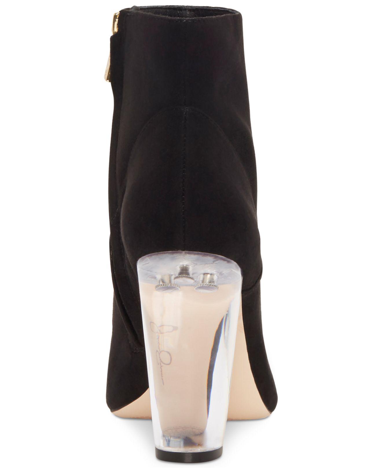 jessica simpson clear heel booties