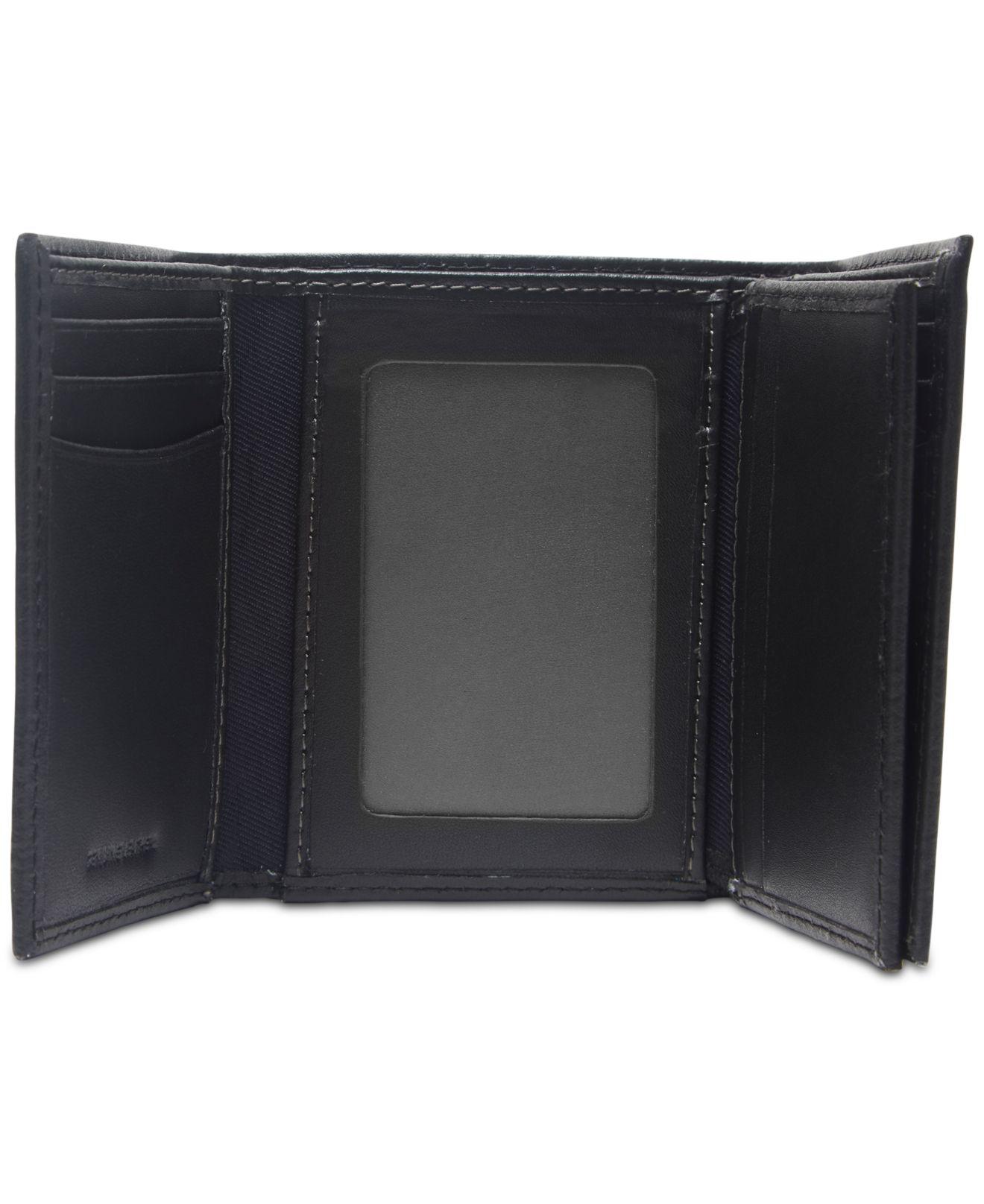 Tommy Hilfiger Extracapacity Rfid Leather Trifold Wallet in Black for