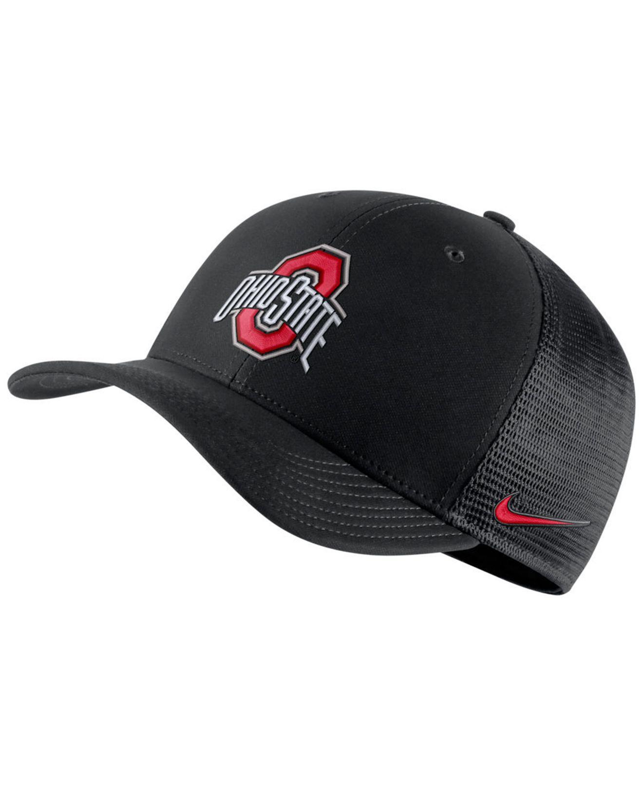 Nike Ohio State Buckeyes Aerobill Mesh Stretch Fitted Cap in Black for Men  | Lyst