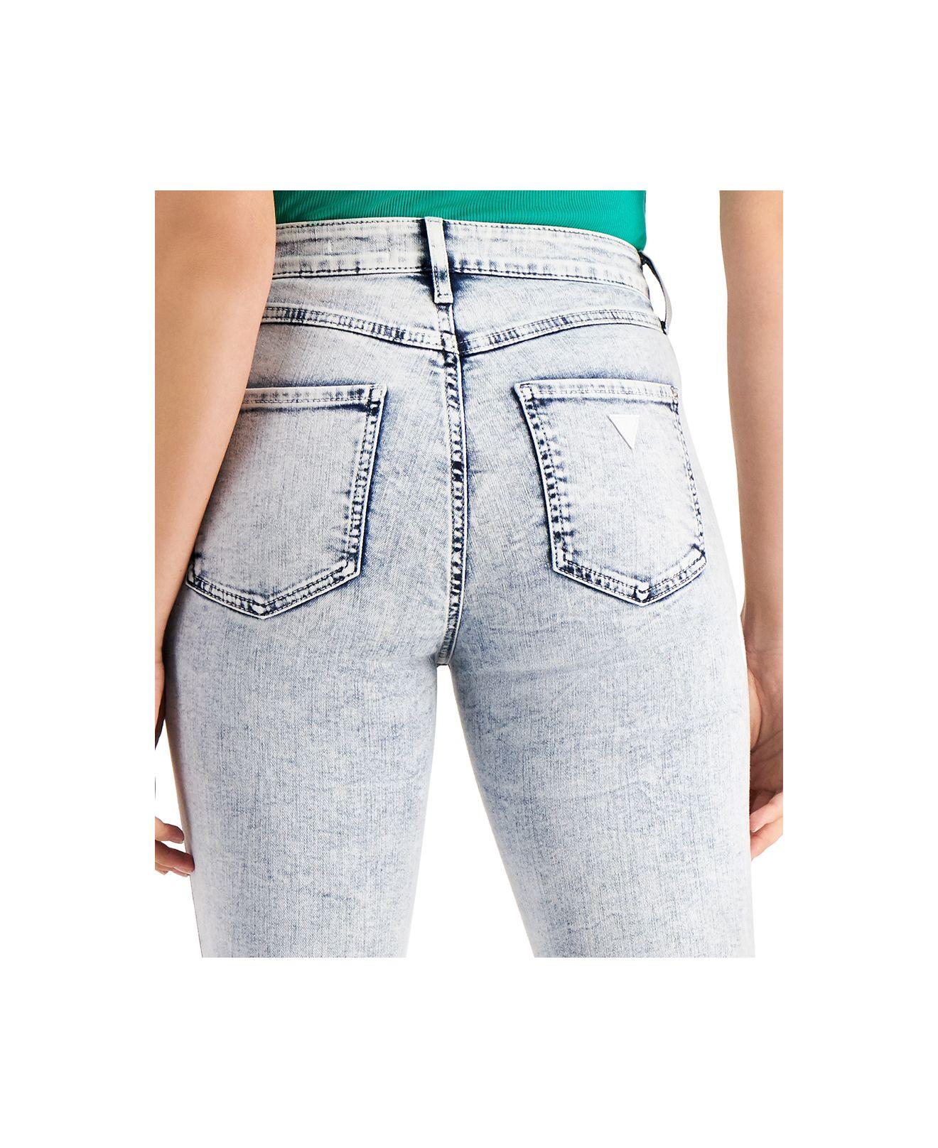 Jeans Guess Eco 1981 Skinny - Tiro Alto - Color Azul Claro - Mujer