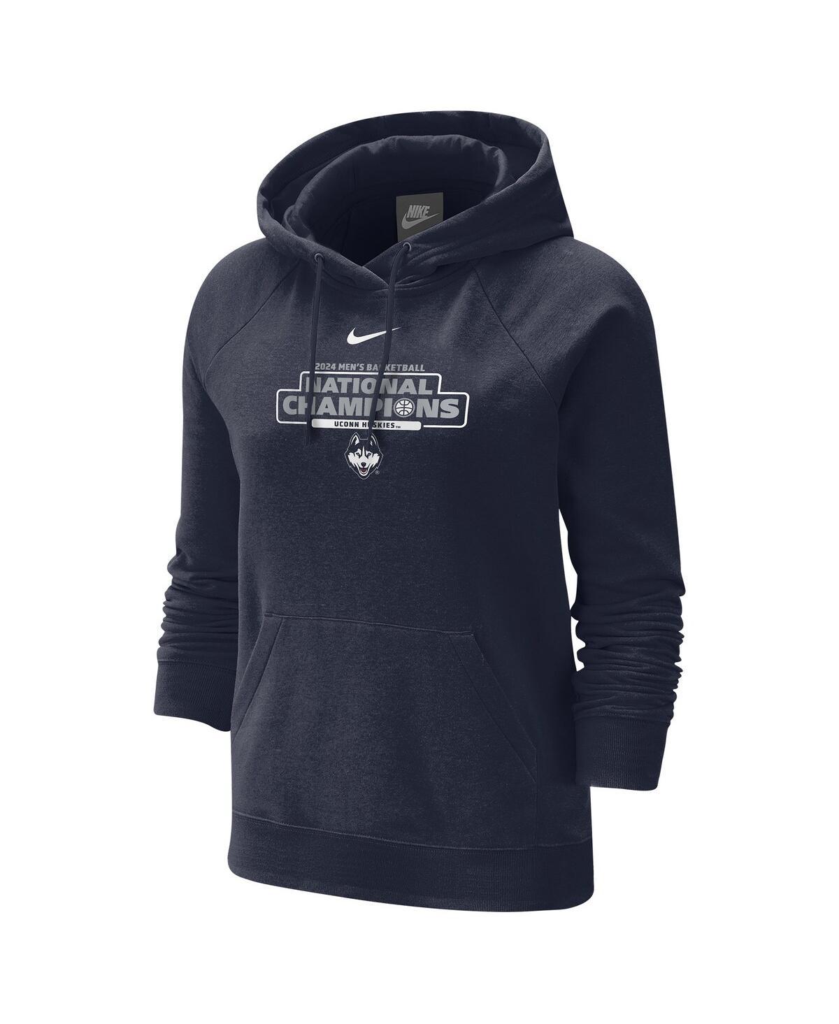 Nike Uconn Huskies 2024 Ncaa Basketball National Champions Tri blend Pullover Hoodie in Blue Lyst