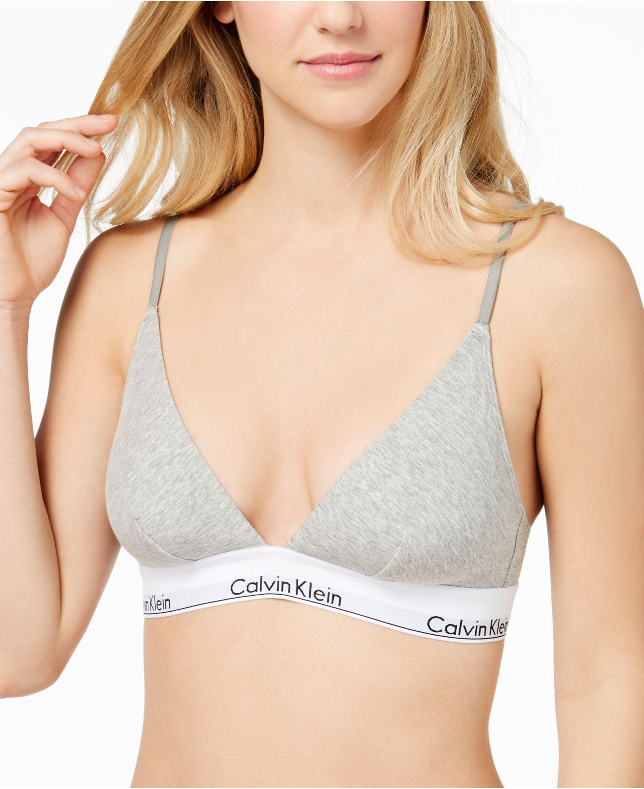 Calvin Klein Modern Cotton Logo-band Triangle Bralette Qf1061 in 