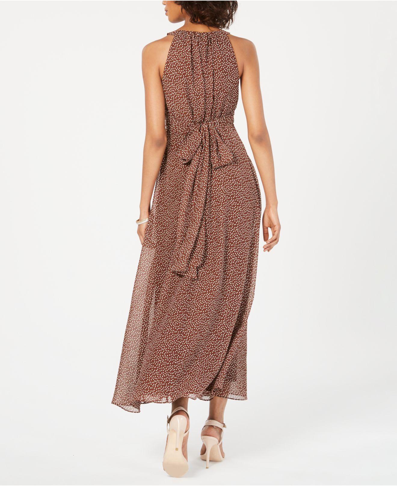 Adrianna Papell Synthetic Darling Dot Midi Dress in Brown/Ivory (Brown) |  Lyst