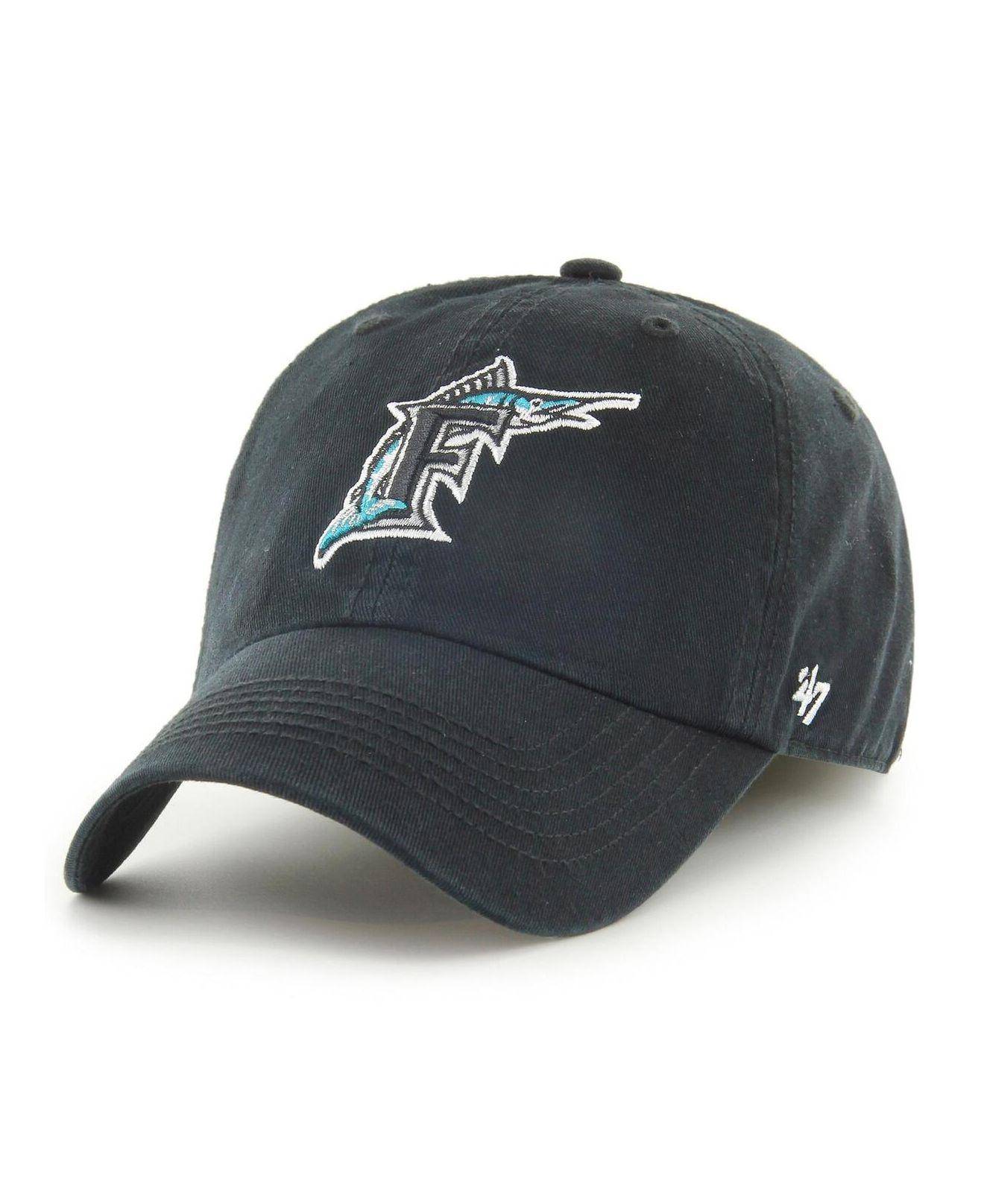 47 Brand Black Florida Marlins Cooperstown Collection Franchise Fitted Hat  in Blue for Men
