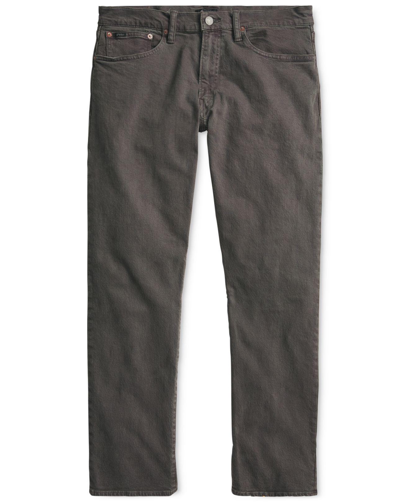 Polo Ralph Lauren Denim Hampton Relaxed Straight Pants in Charcoal 