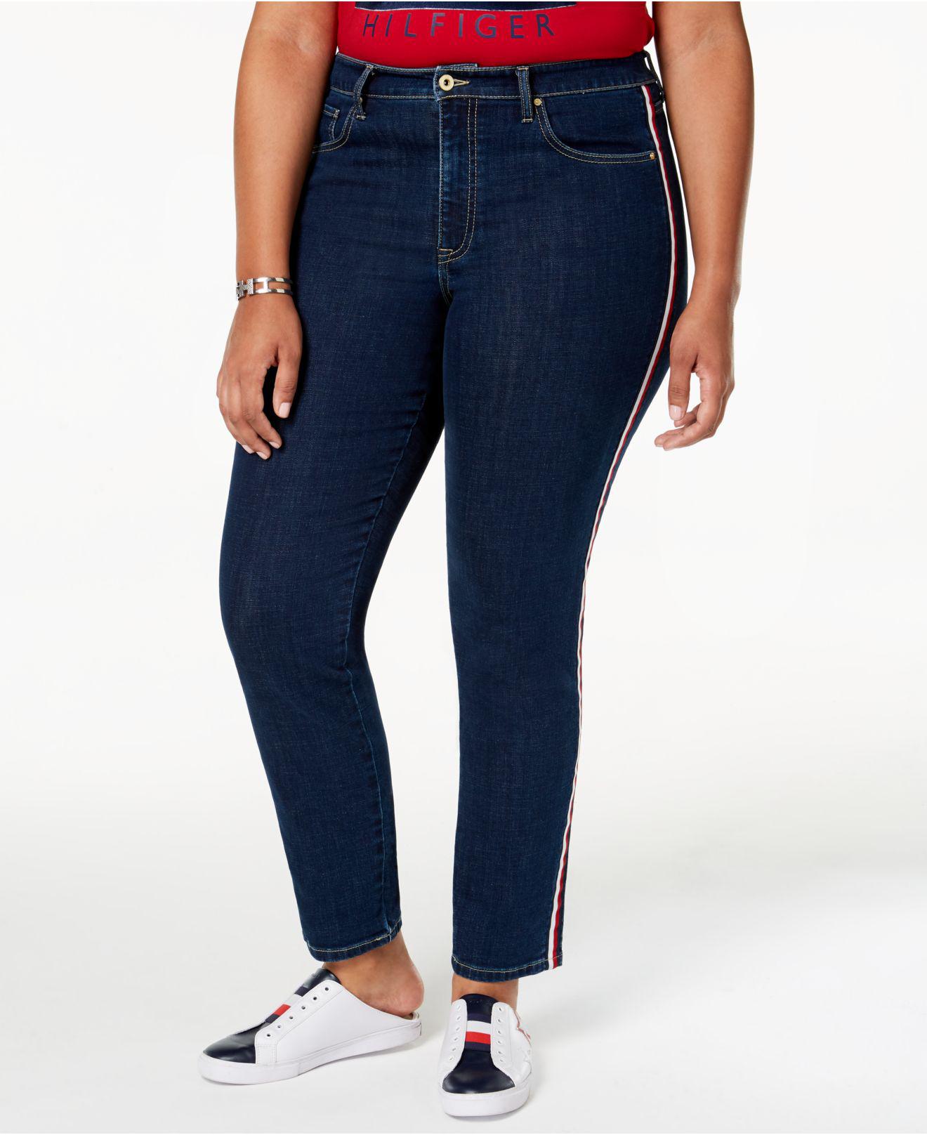 Tommy Hilfiger Denim Plus Size Tribeca Striped Skinny Jeans, Created For  Macy's in Blue | Lyst