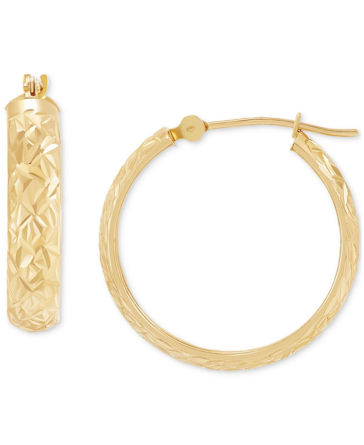 Lauren Ralph Lauren Gold-Tone Medium Twisted Rope & Pave Crisscross Hoop  Earrings, 1.2
