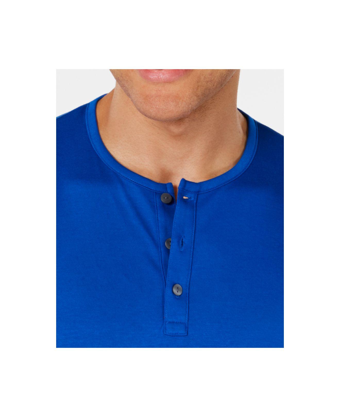 Alfani Mens Covered Placket Henley Shirt