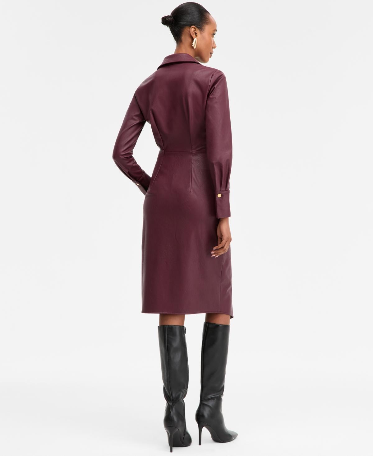 INC International Concepts Surplice-neck Faux-leather Dress in Red | Lyst INC International Concepts Surplice-neck Faux-leather Dress in Red | Lyst