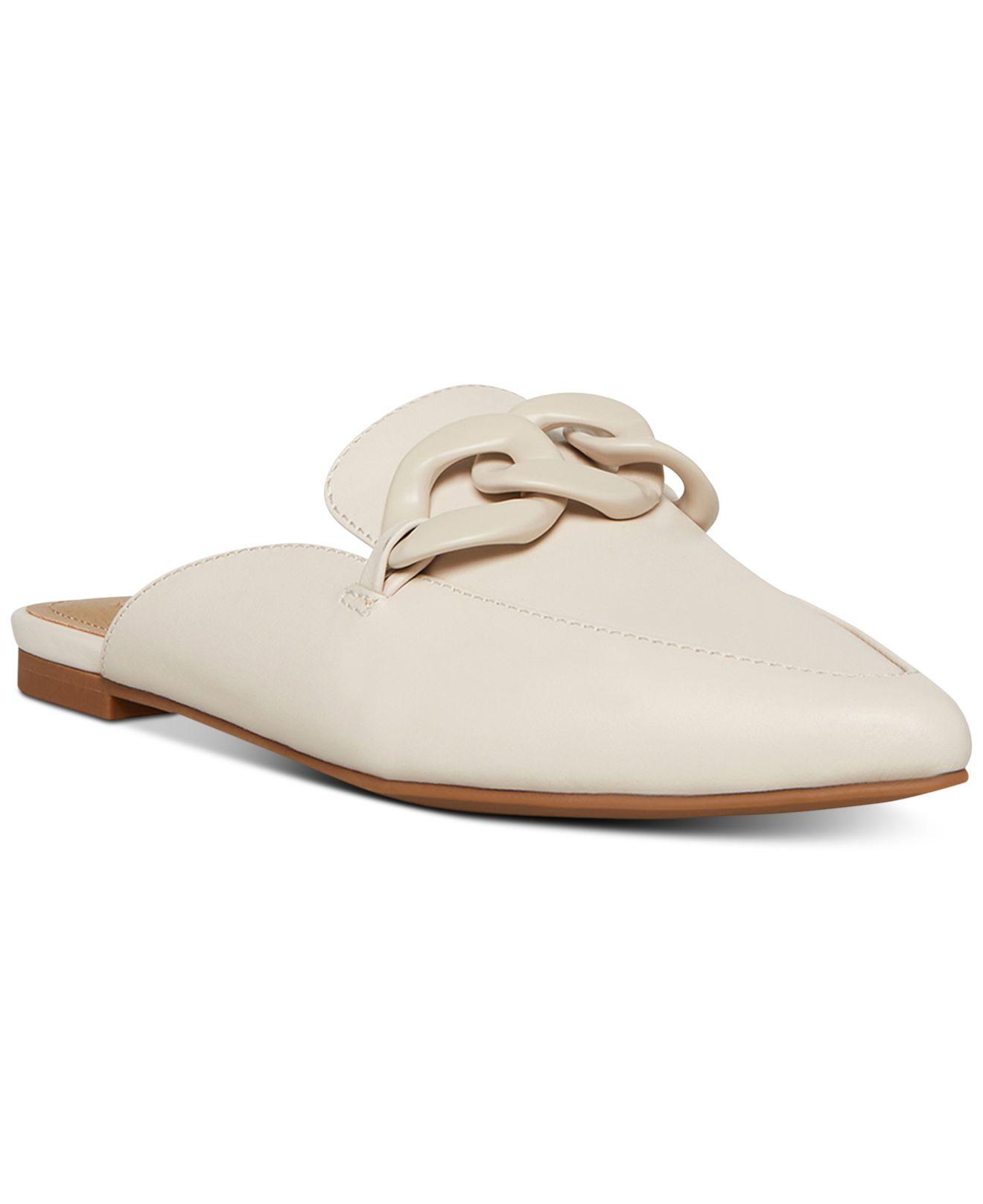 Steve Madden Fleur Tailored Chain Mule Loafer Flats in White Lyst