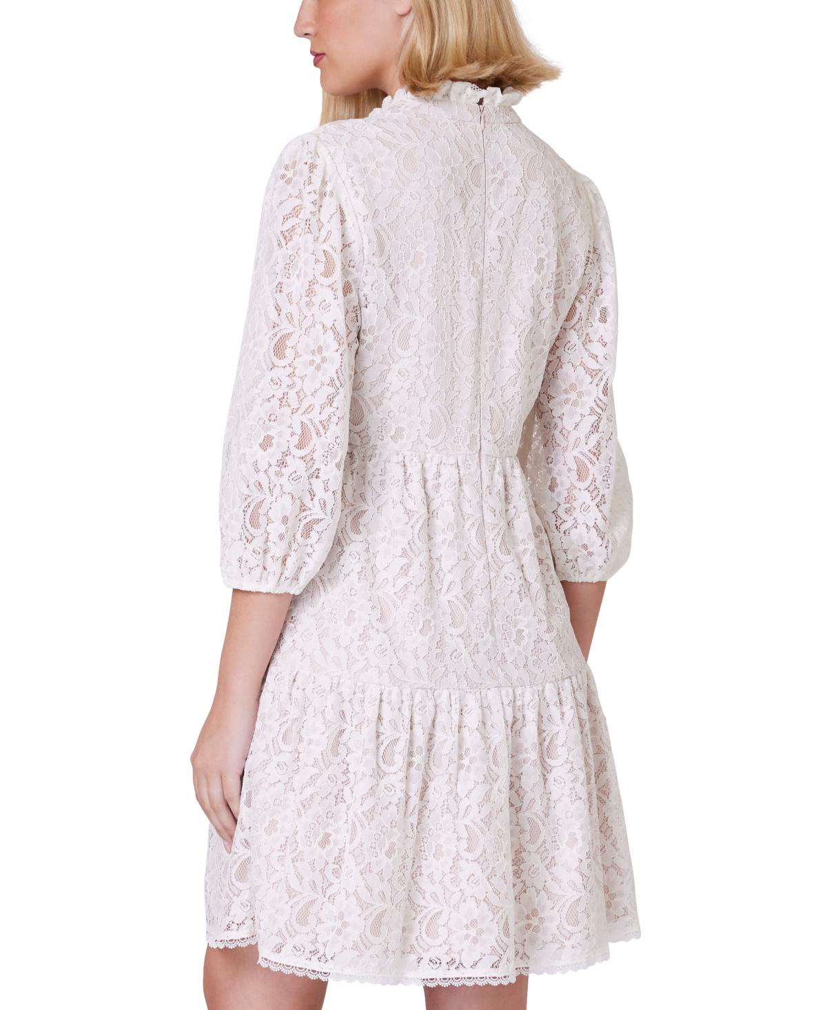 Jessica Howard Lace Balloon sleeve Dress in White Lyst