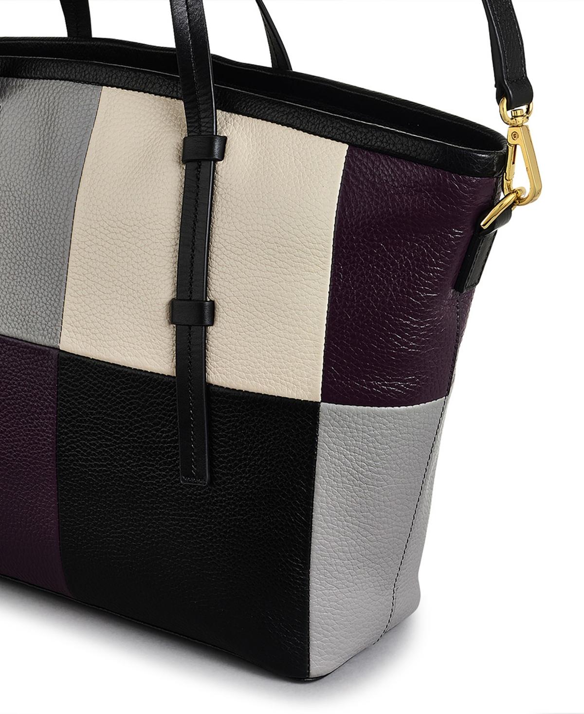 Radley Bag Black And Purple Multi Compartment Leather Bag Radley