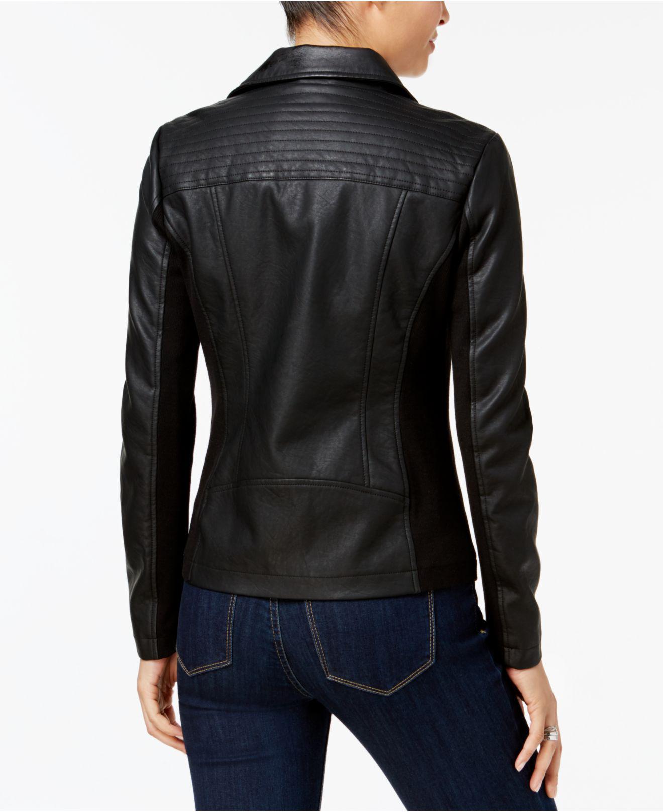 style and co faux leather moto jacket