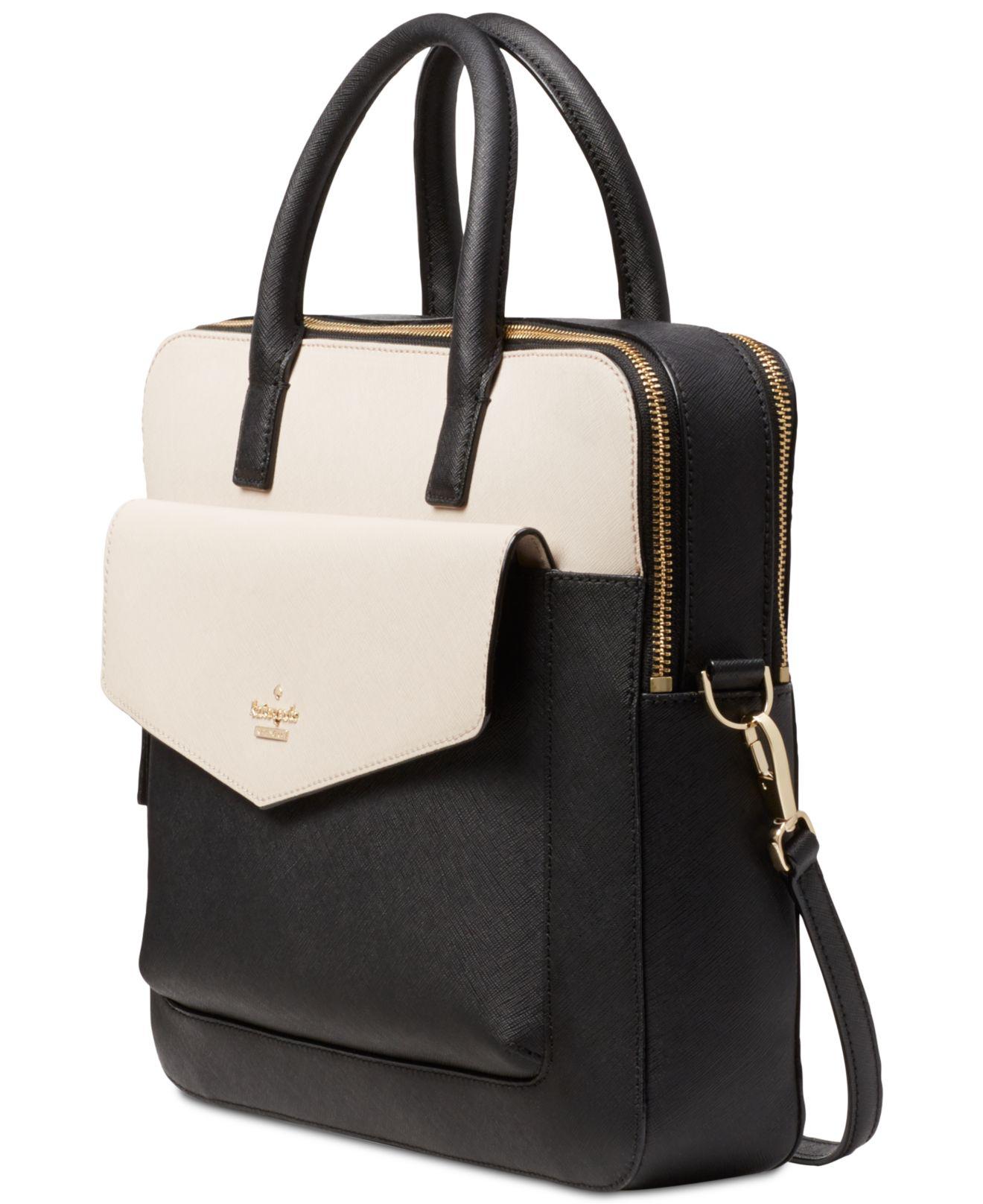 Kate Spade 13 Saffiano Laptop Bag, Black/Tusk