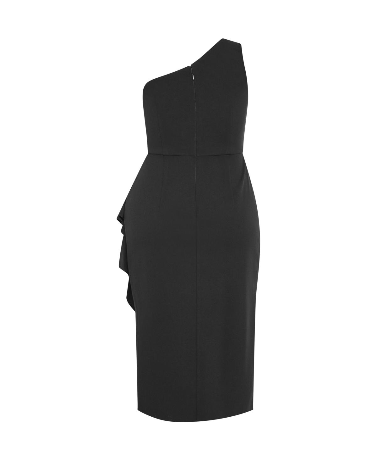 macy's black one shoulder dress Xscape Women's One Shoulder Sash Dress
