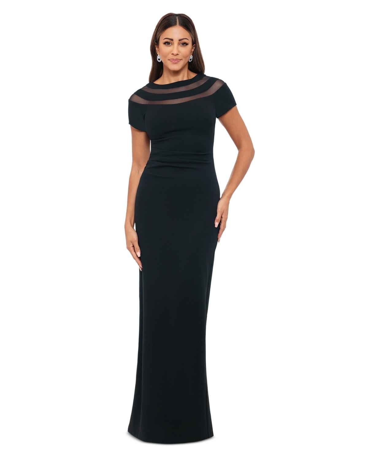 Ruched Gown Xscape Petite Embellished Illusion Gown Xscape Petite - Main Image