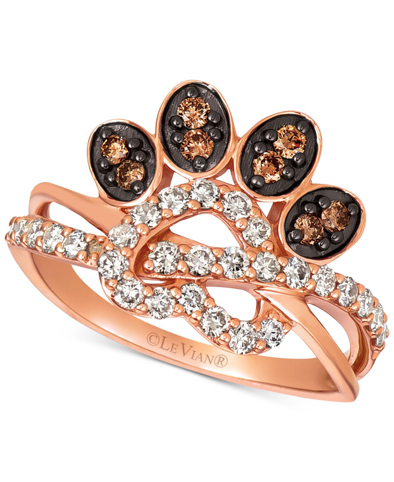 Le Vian Heart & Paw Print Nudetm & Chocolate® Diamond Ring (5/8 Ct. T.w