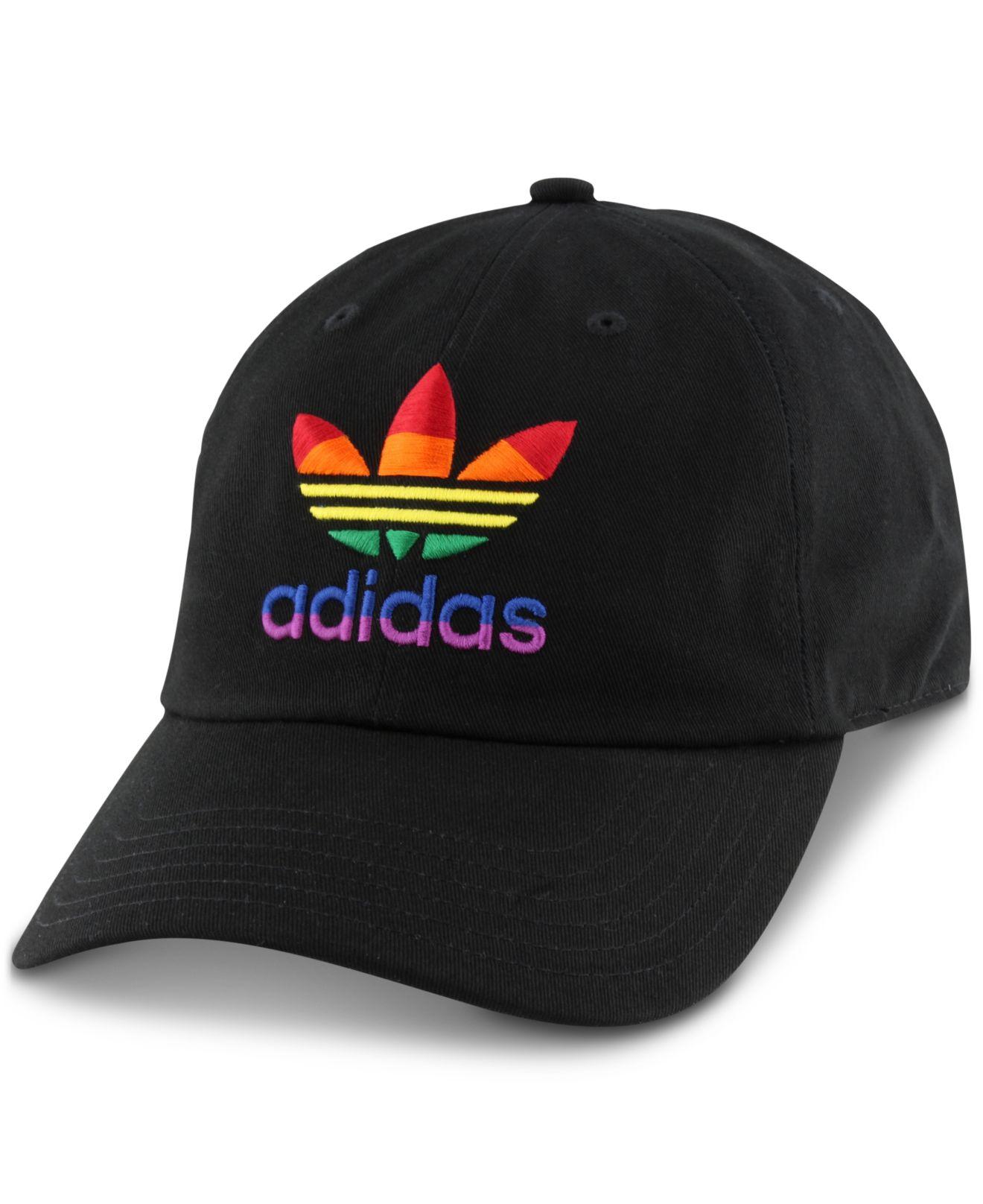 adidas Cotton Relaxed Rainbow-logo Hat in Black for Men | Lyst