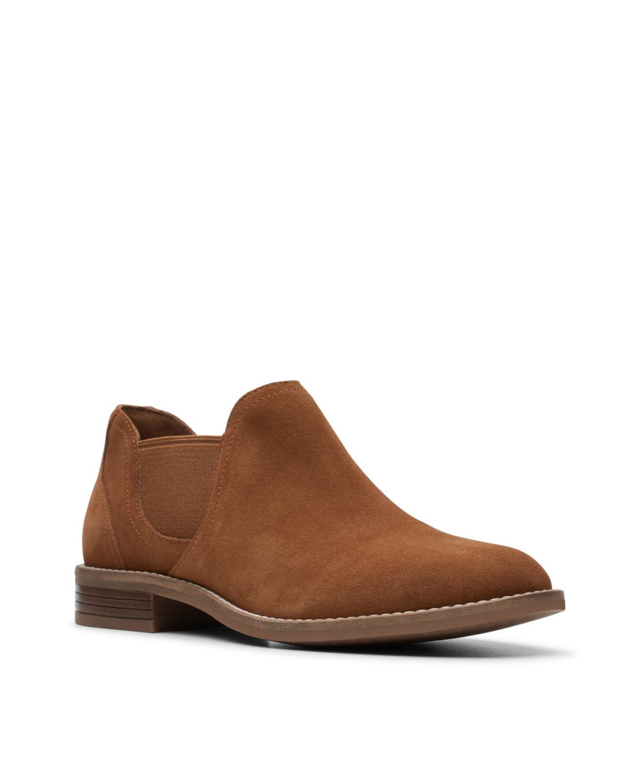 Clarks Suede Camzin Maple Booties in Tan Suede (Brown) - Lyst