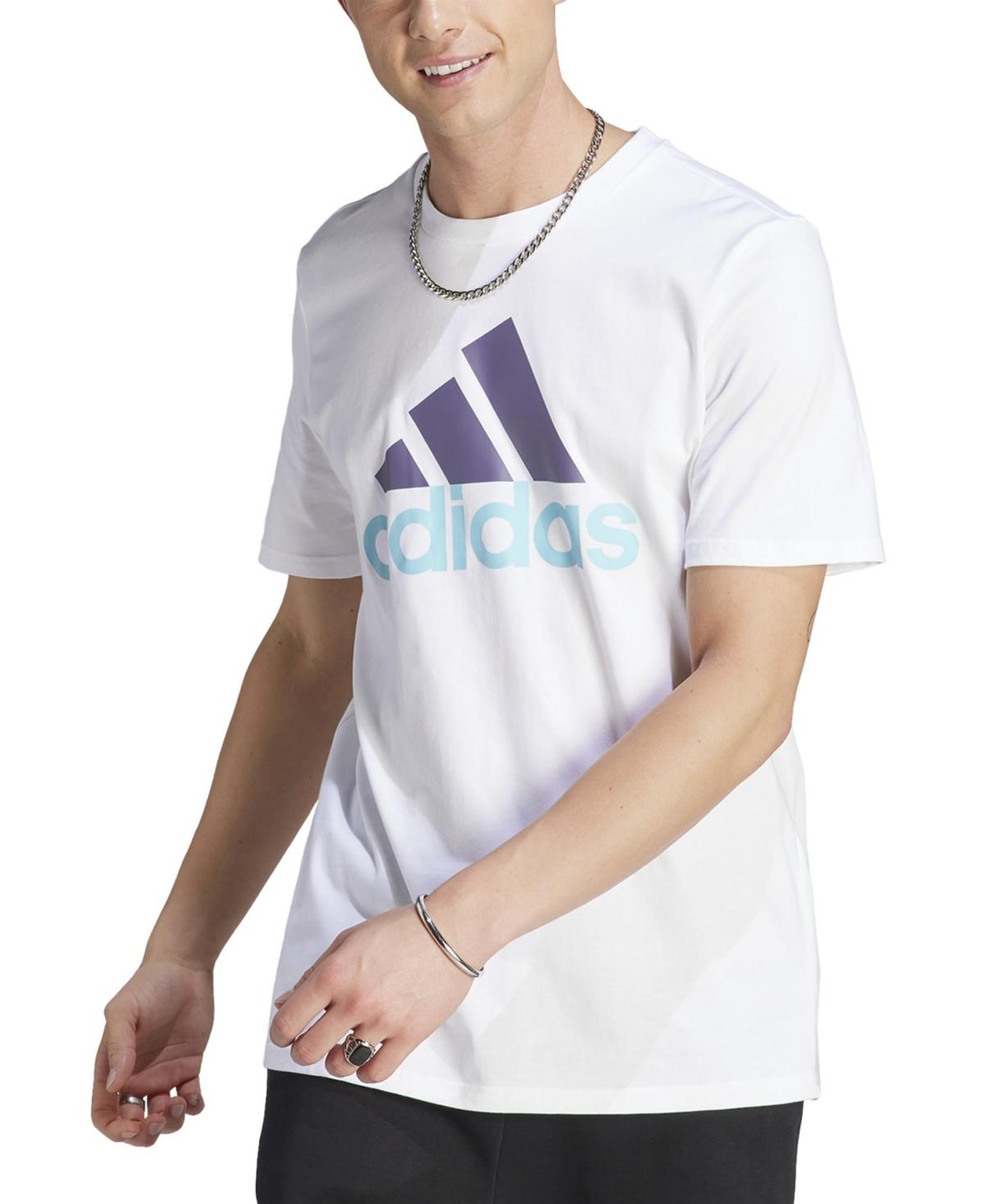 adidas Essentials Single Jersey Big Sleeve for Lyst T-shirt White Crewneck | Short Logo Men in