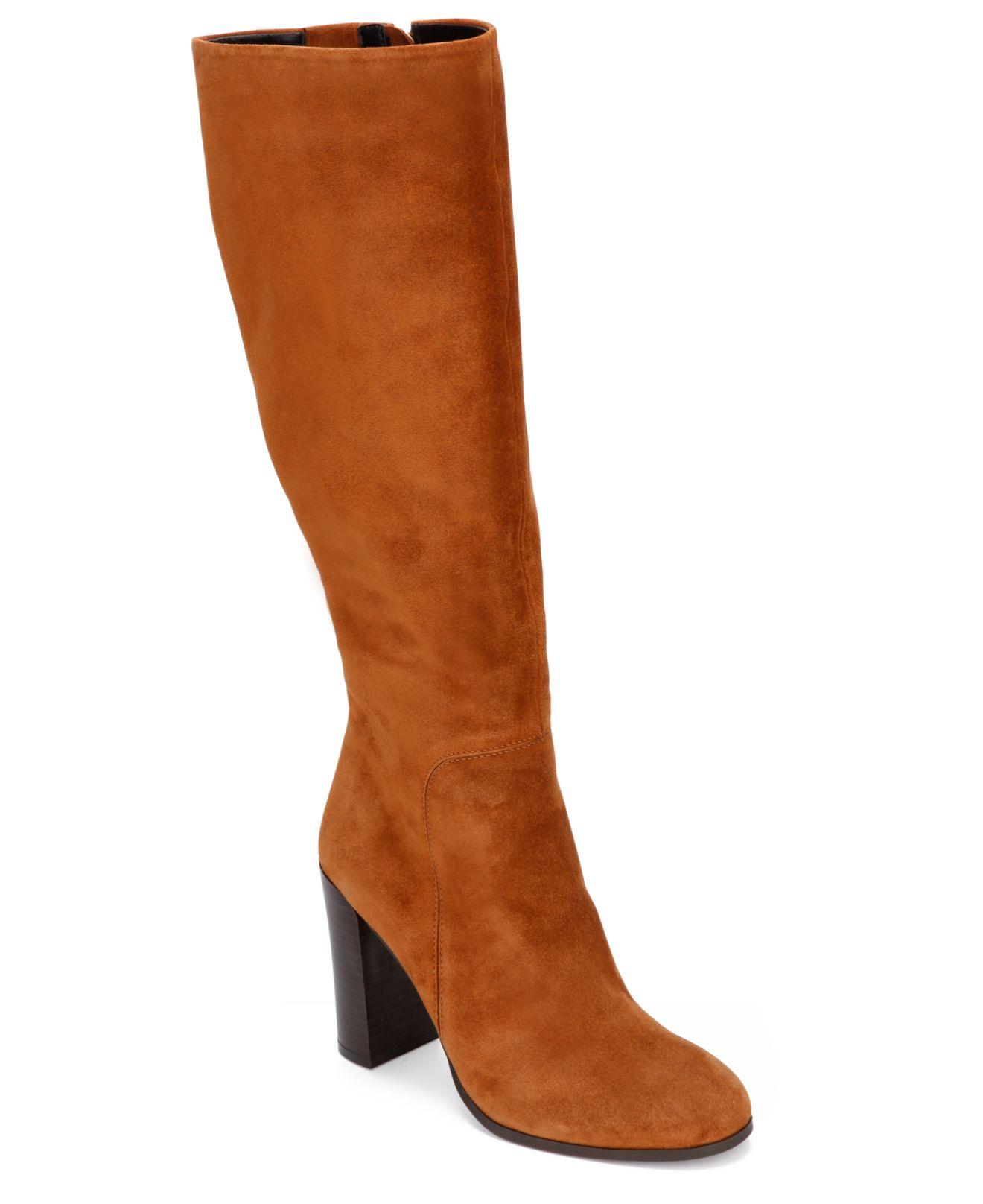 justin leather high heel knee boot
