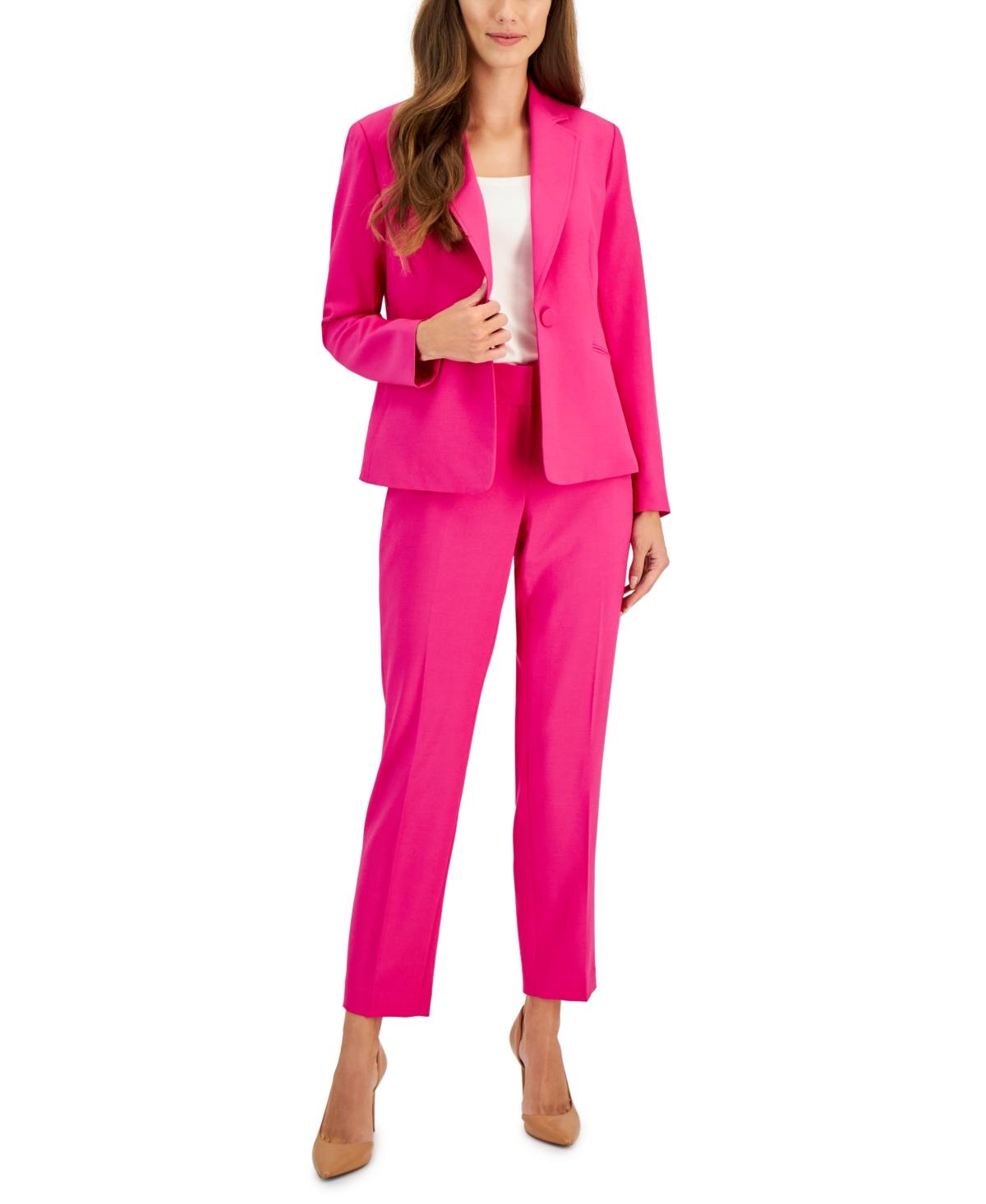 Le Suit Crepe One-button Pantsuit in Pink