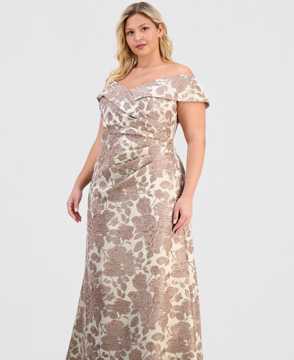 sachin and babi light blue dress Alex Evenings Women's Off-The-Shoulder Jacquard Dress