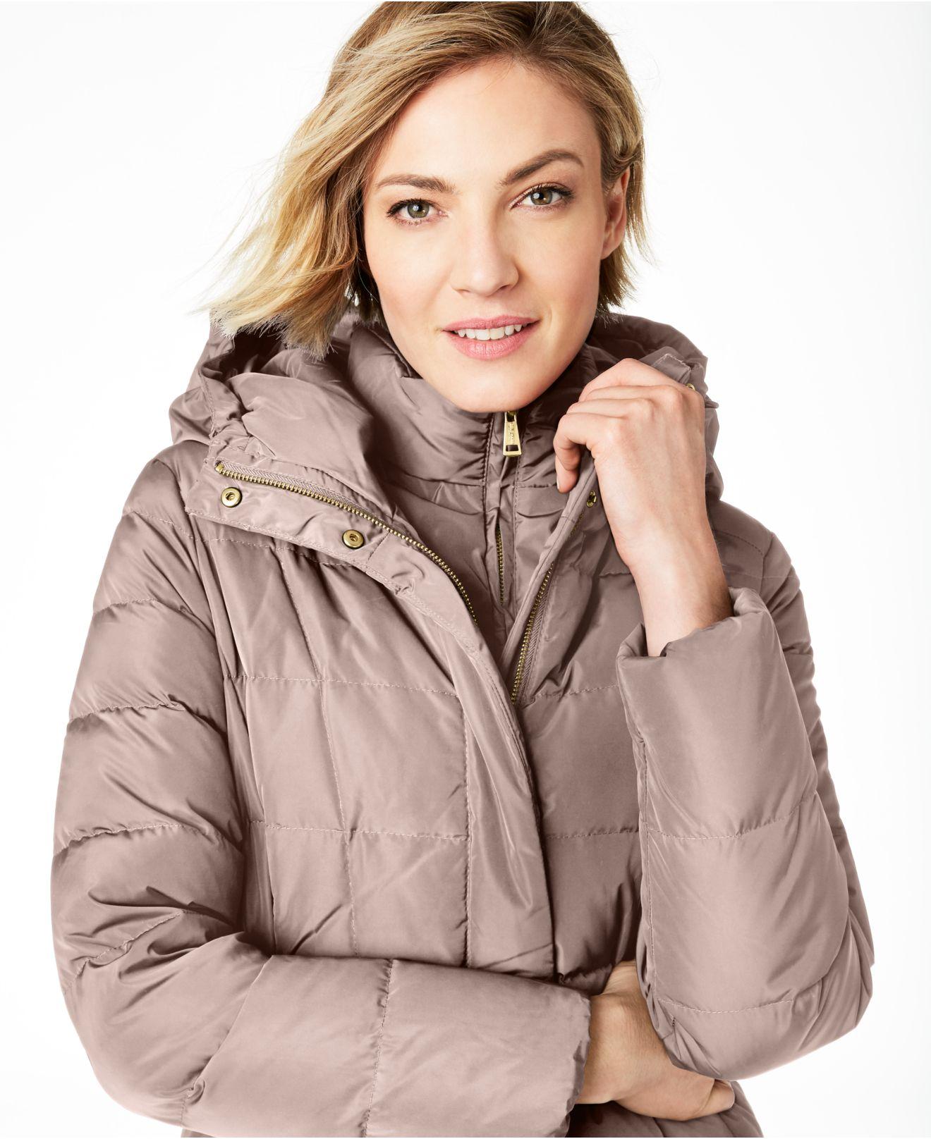 cole haan hooded down maxi puffer coat