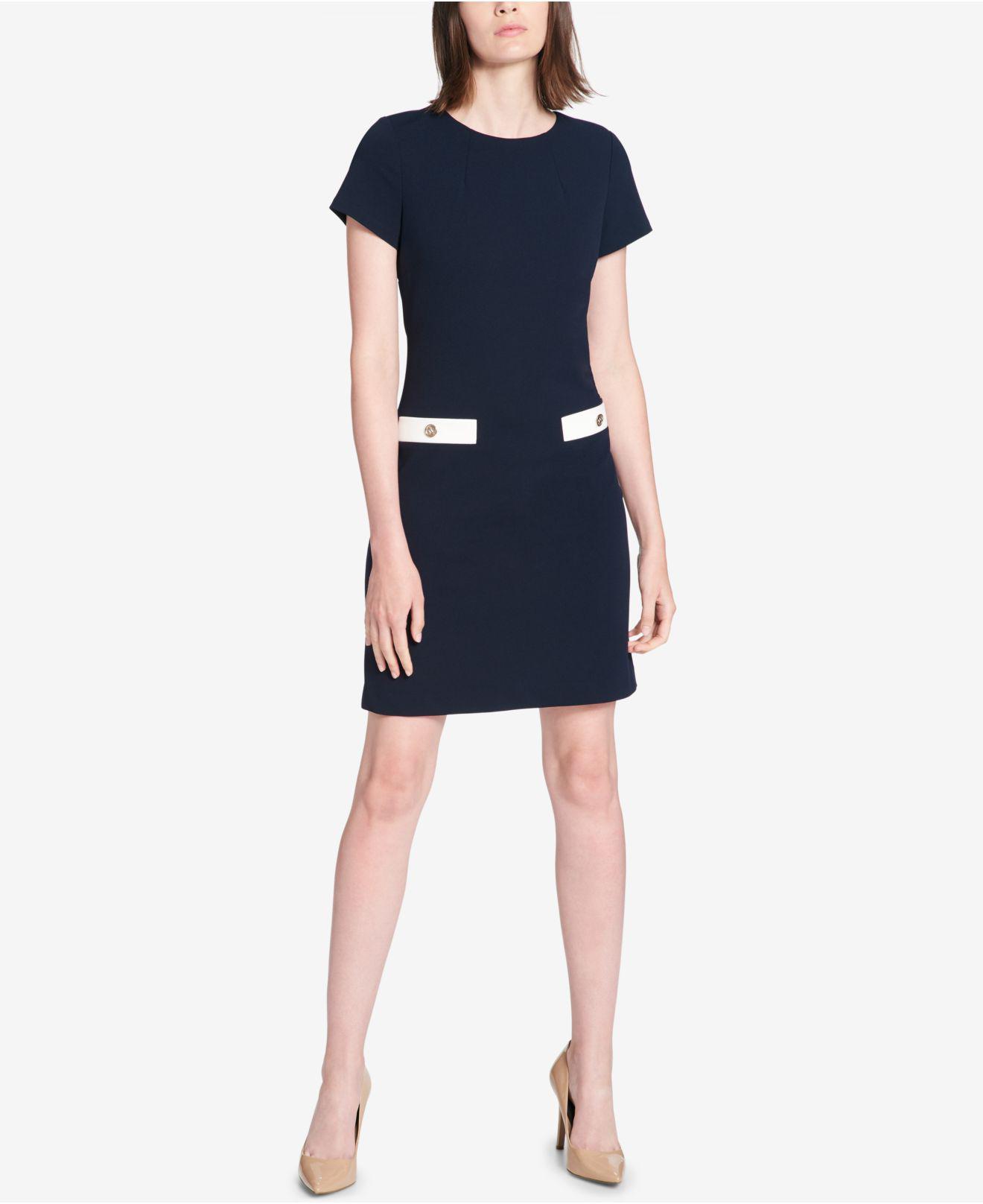 tommy hilfiger faux pocket shift dress