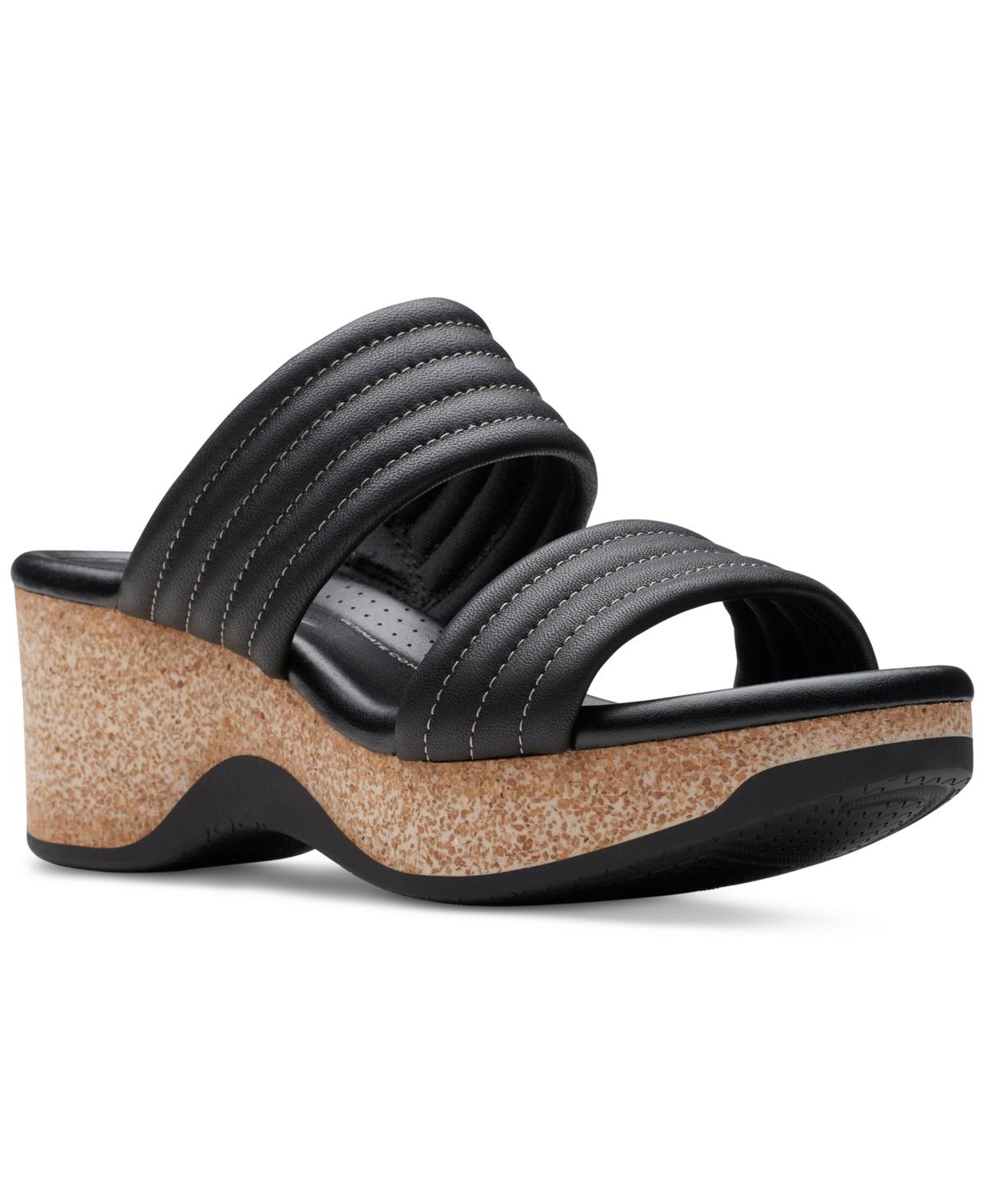 Clarks grey best sale wedge sandals