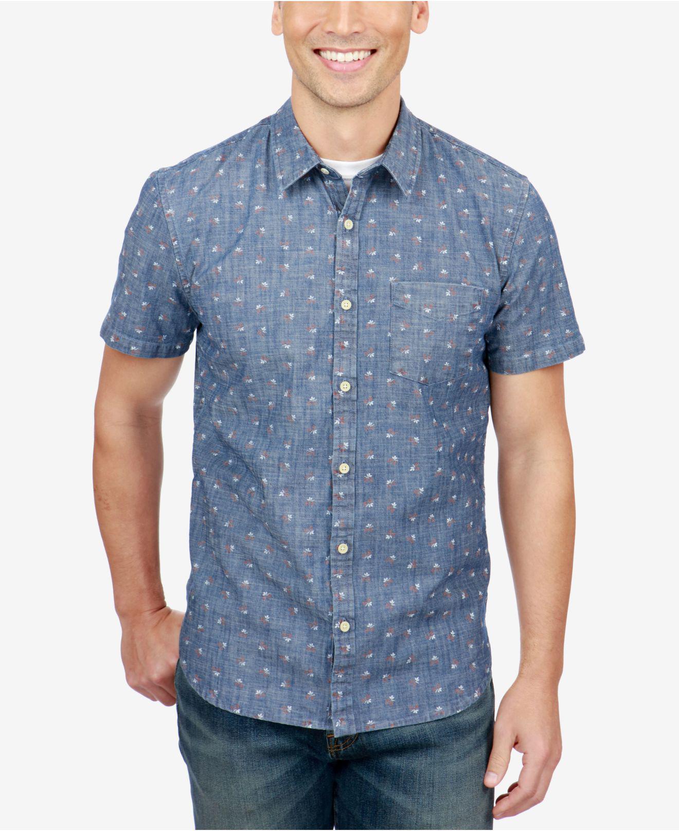 Lucky Brand Mens Ballona Shirt in Burgundy