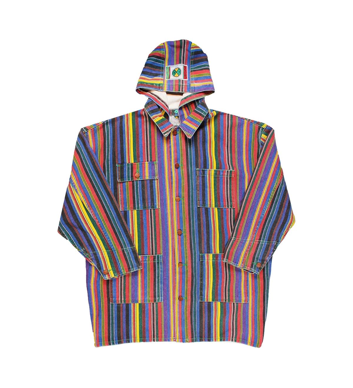 Cross Colours Stripe Hooded Barn Jacket in Blue for Men | Lyst