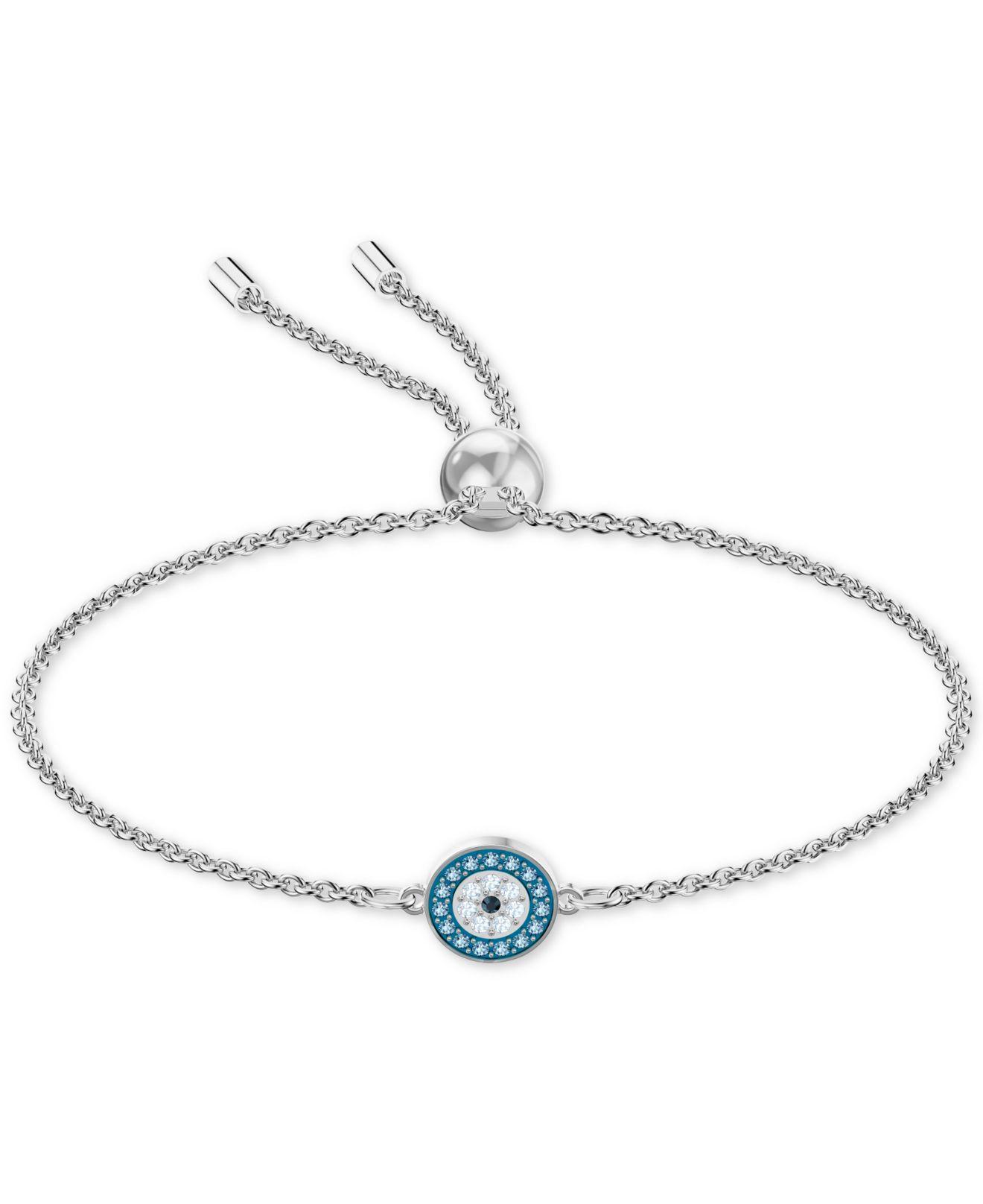 Swarovski Multipavé Evil Eye Slider Bracelet in Silver (Metallic) Lyst