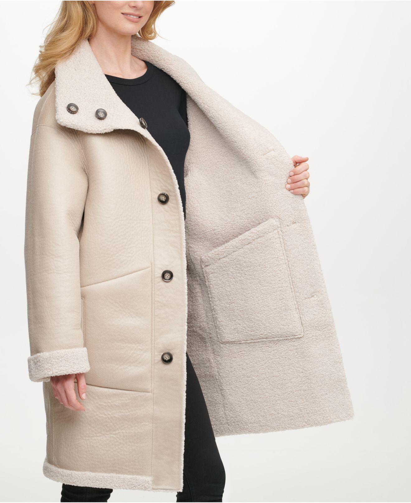 dkny shearling coat