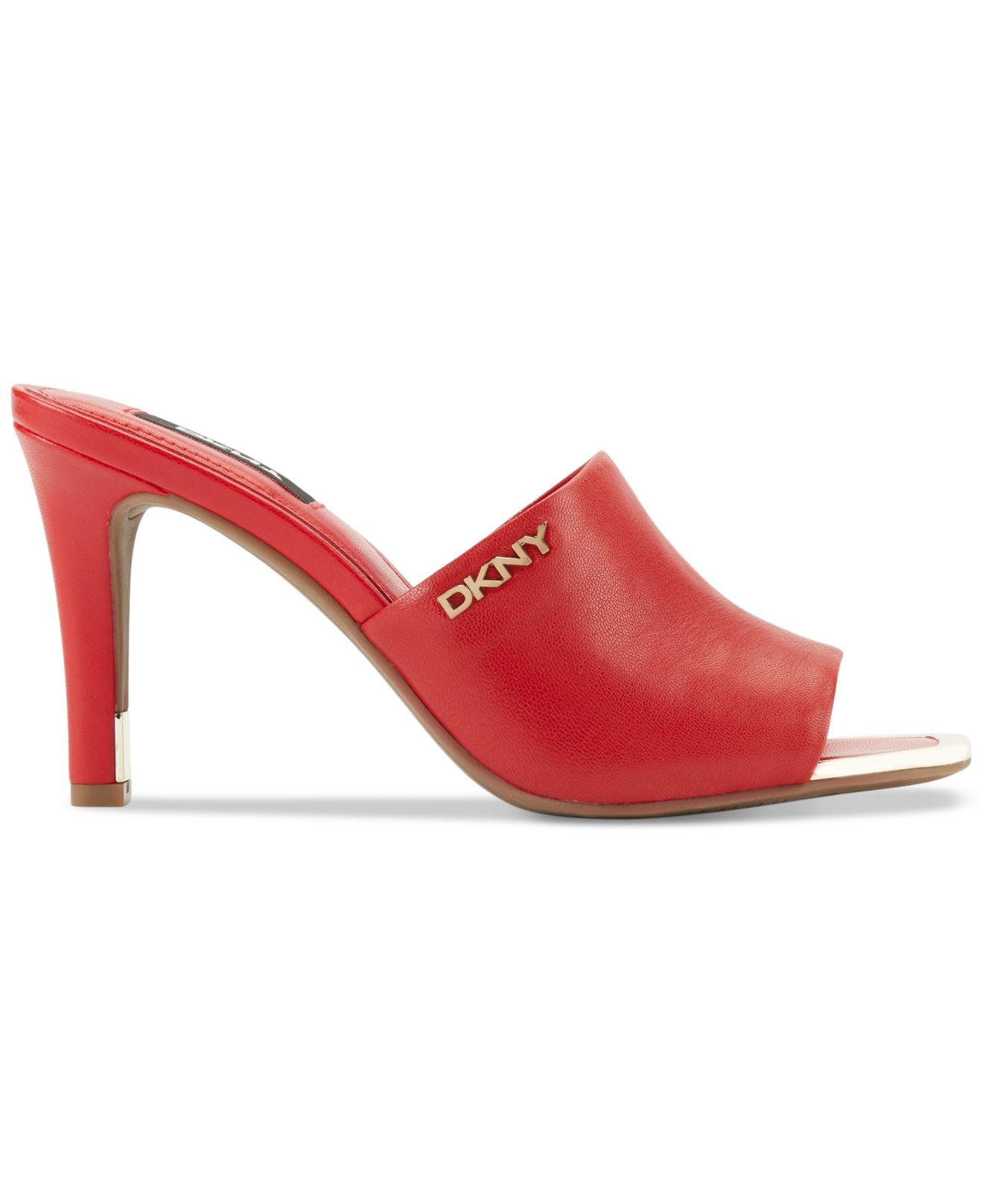 DKNY Leather Bronx Dress Sandals, Created For Macy's in Red | Lyst